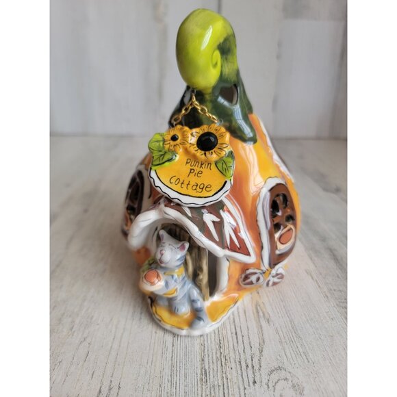 Blue Sky pumpkin pie Cottage tea like candle cover - Picture 2 of 10